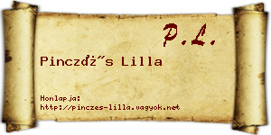 Pinczés Lilla névjegykártya
